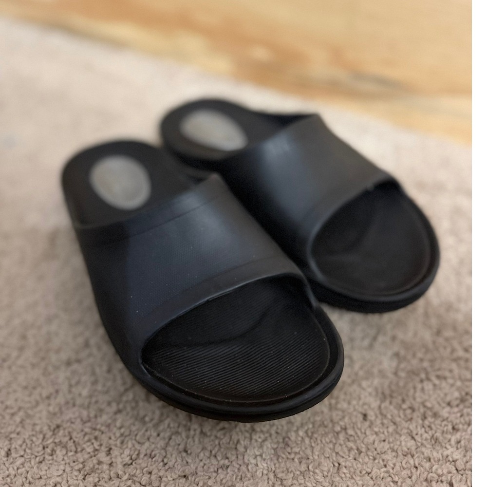 My Pillow Women's Slide Sandals 8 Black Comfort Cushioned Slip On